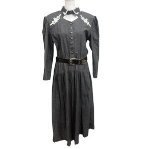 Vintage Miller Stockman Maxi Dress Western Lace Women’s 13/14 Made In USA